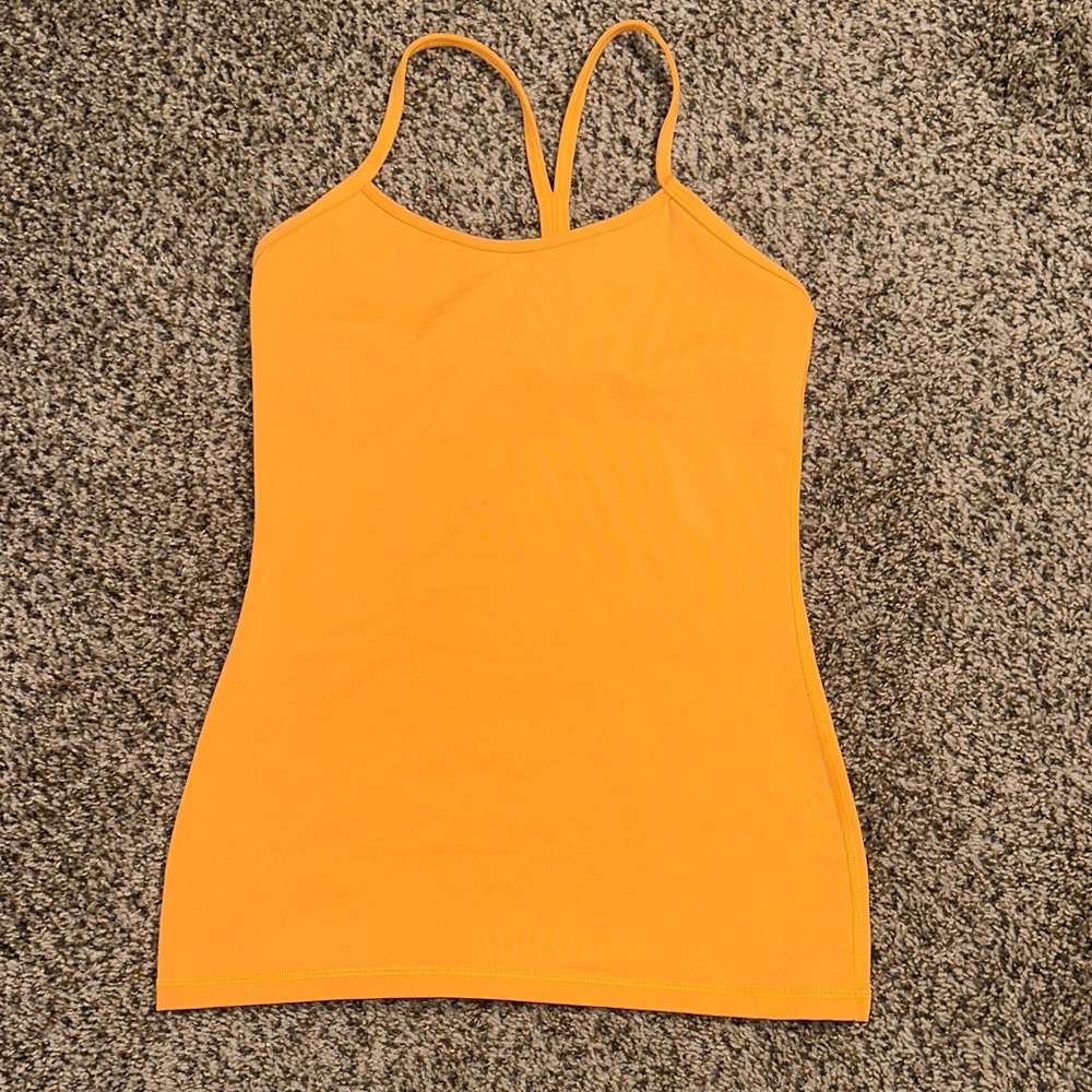 Lululemon Athletica Orange Tank With Built-In Bra